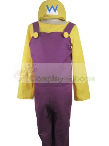 Details about   Super Mario Bros Wario Uniform Cosplay Costume custom made free shipping 