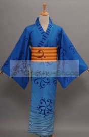 Vocaloid Hatsune Miku Project DIVA Kagamine Len Cosplay Costume Kimono Dark Blue