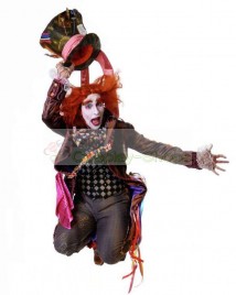 Custom Made Tim Burttons Alice in Wonderland Mad Hatter Suspenders Pant Cosplay Costume
