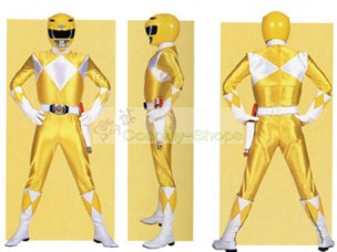 Power Rangers Mighty Morphin Yellow Ranger TigerRanger Boi Cosplay Costume