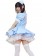 Traditional Blue Puff Short Sleeves Maid Costume