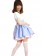 Lovely Blue White Cotton Maid Costume