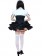 White Black Ruffles Short Sleeves Maid Costume