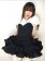 White Black Ruffles Short Sleeves Maid Costume