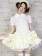 White Yellow Turndown Collar Maid Outfit