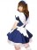 Dark Blue White Short Sleeves Japan Cafe Maid Costume