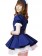 Dark Blue White Short Sleeves Japan Cafe Maid Costume