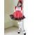 Red Black White Short Sleeves Maid Costume
