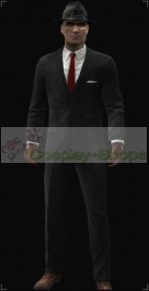 The Hitman Absolution Pinstripe Suit With Black Inside Cosplay Costume 
