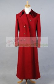 Doctor Who The 4th Fourth Dr Tom Baker Red Coat Cosplay Costume