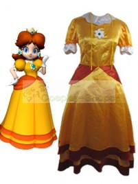 Super Mario Bros(SMB) Daisy Yellow Cosplay Costume