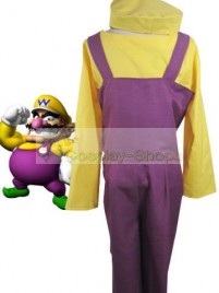 Super Mario Bros(SMB) Wario Purple and Yellow Cosplay Costume