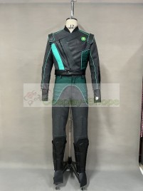 Power Rangers Ninja Storm Cam Watanabe Uniform green samurai ranger Cosplay Costume 