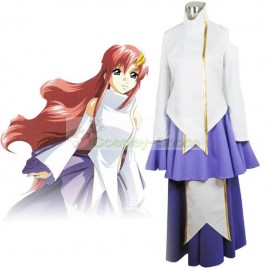 Mobile Suit Gundam SEED Destiny Princess Lacus Clyne White and Purple Cosplay Costume 