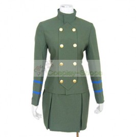 Katekyo Hitman Reborn Female School Uniform Cosplay Costume Army Green