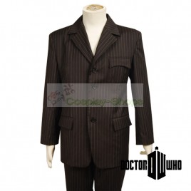 Doctor Who The 10th Doctor / Tenth Doctor Dr. Brown Pinstripe Suit Cosplay Costume