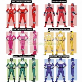 Power Rangers Time Force Red / Pink / Yellow / Green / Blue / Quantum Ranger Cosplay Costume