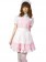 Pink White Puff Short Sleeves Maid Costume