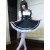 Black White Sailor Pattern Maid Uniform